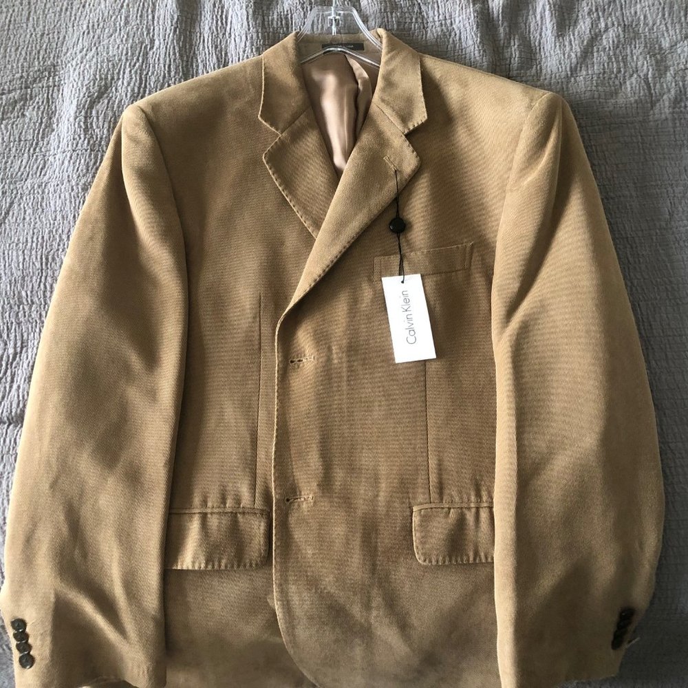 Men's Tan Calvin Klein Blazer 42S - BRAND NEW with tags